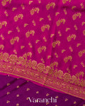 Royal Purple Pure Crepe Silk Handloom Saree