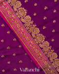 Royal Purple Pure Crepe Silk Handloom Saree