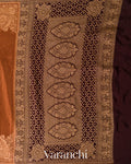 Choclate Brown Pure Crepe Silk Handloom Saree
