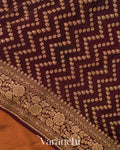 Choclate Brown Pure Crepe Silk Handloom Saree
