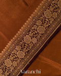 Choclate Brown Pure Crepe Silk Handloom Saree