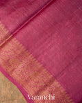 Warm Grey Floral Jaal Pure Tussar Silk Saree