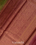 Olive Green Floral Jaal Pure Tussar Silk Saree