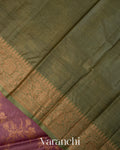 Mauve Floral Jaal Pure Tussar Silk Saree