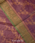 Mauve Floral Jaal Pure Tussar Silk Saree