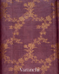 Mauve Floral Jaal Pure Tussar Silk Saree