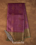Mauve Pure Tussar Silk Handloom Saree