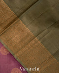 Mauve Pure Tussar Silk Handloom Saree