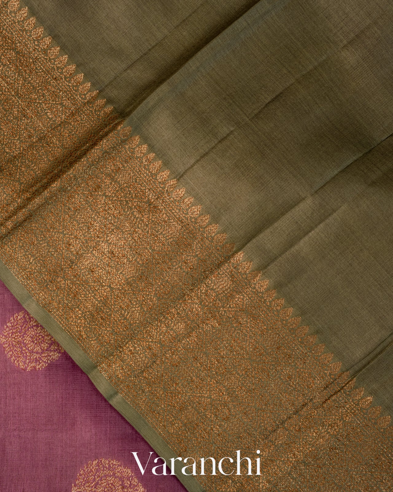 Mauve Pure Tussar Silk Handloom Saree