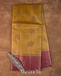 Mustard Yellow Pure Tussar Silk Saree