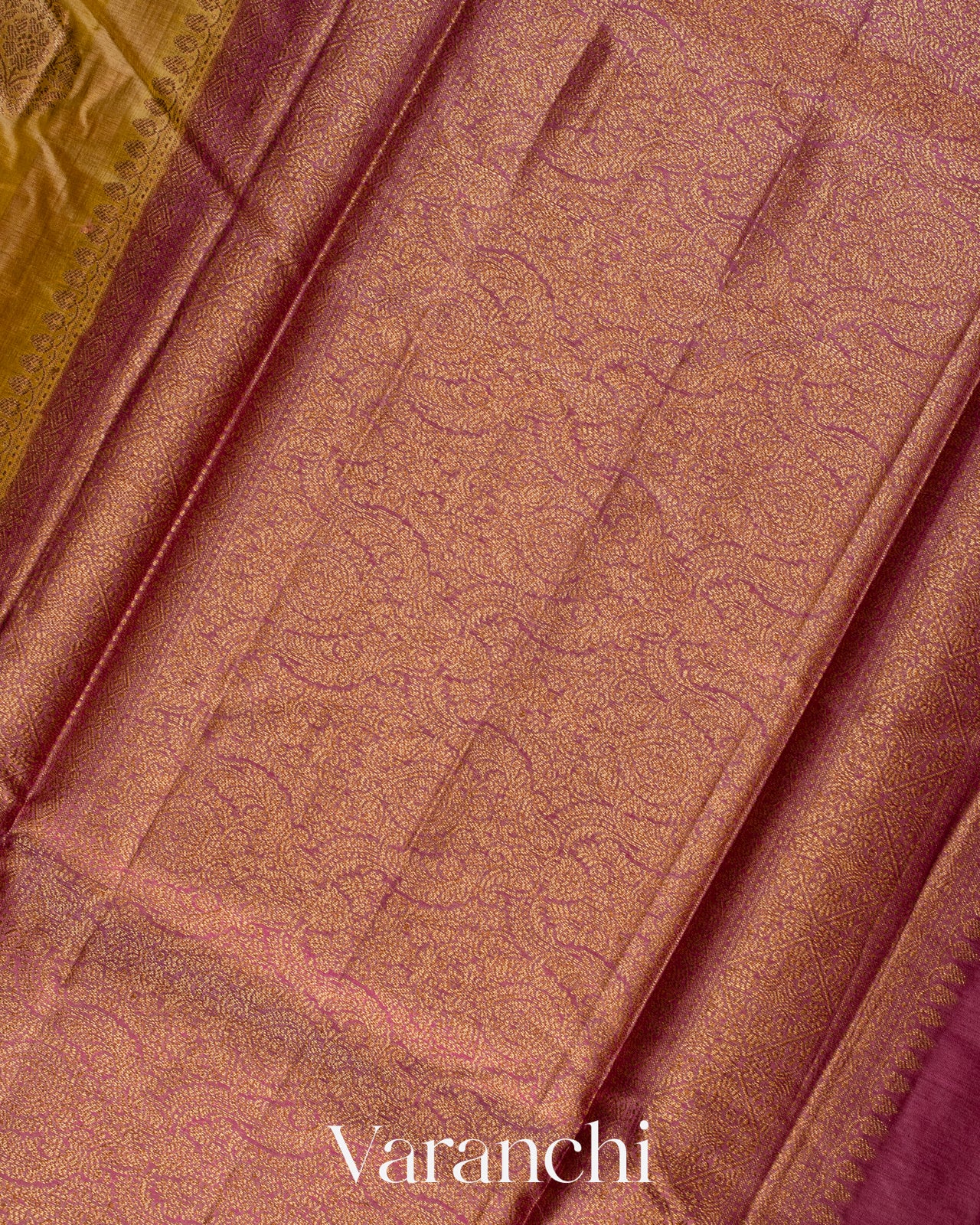 Mustard Yellow Pure Tussar Silk Saree