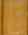 Mustard Yellow Pure Tussar Silk Saree