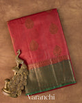 Coral Pure Tussar Silk Handloom Saree