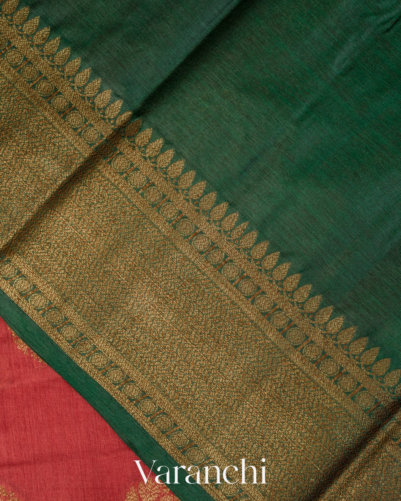 Coral Pure Tussar Silk Handloom Saree