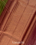 Olive Green Pure Tussar Silk Saree