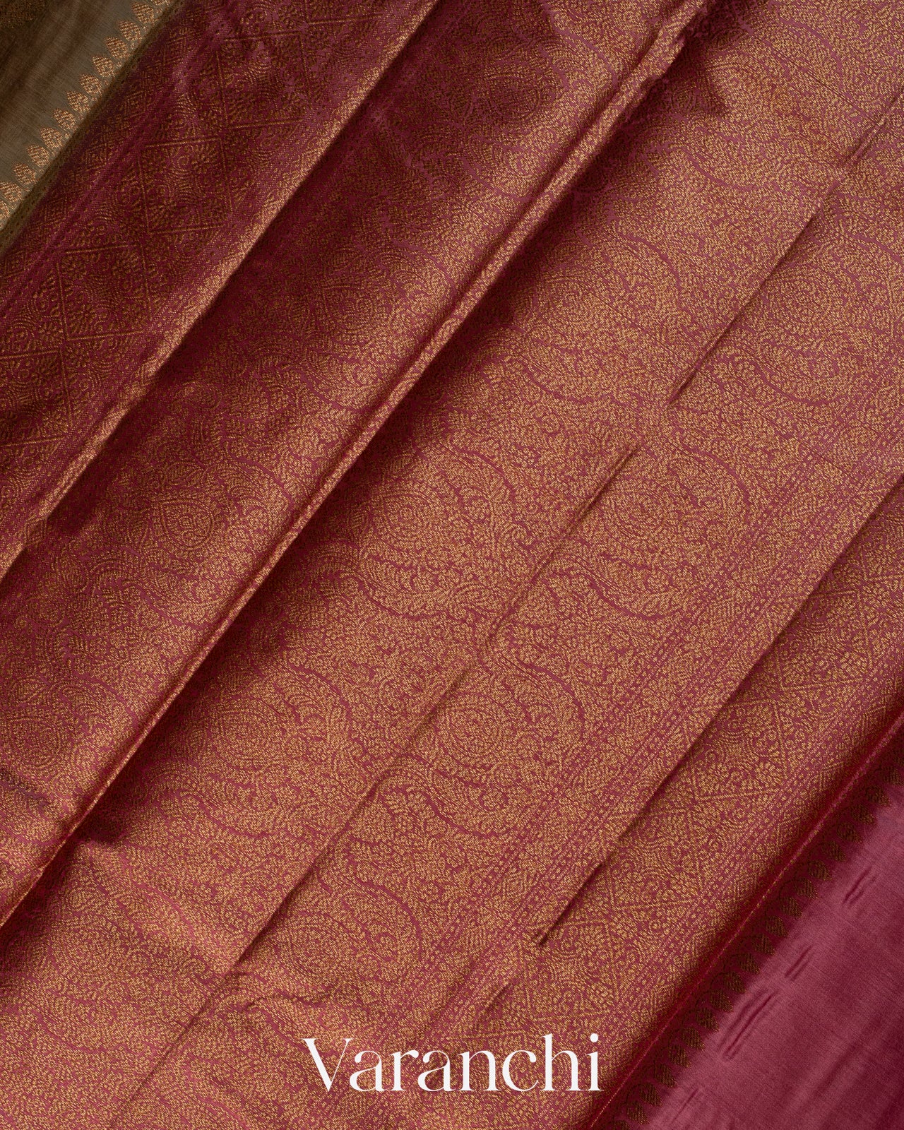 Warm Grey Pure Tussar Silk Saree
