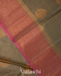 Warm Grey Pure Tussar Silk Saree
