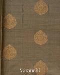 Warm Grey Pure Tussar Silk Saree