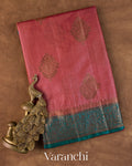 Dusty Rose Pure Tussar Silk Saree