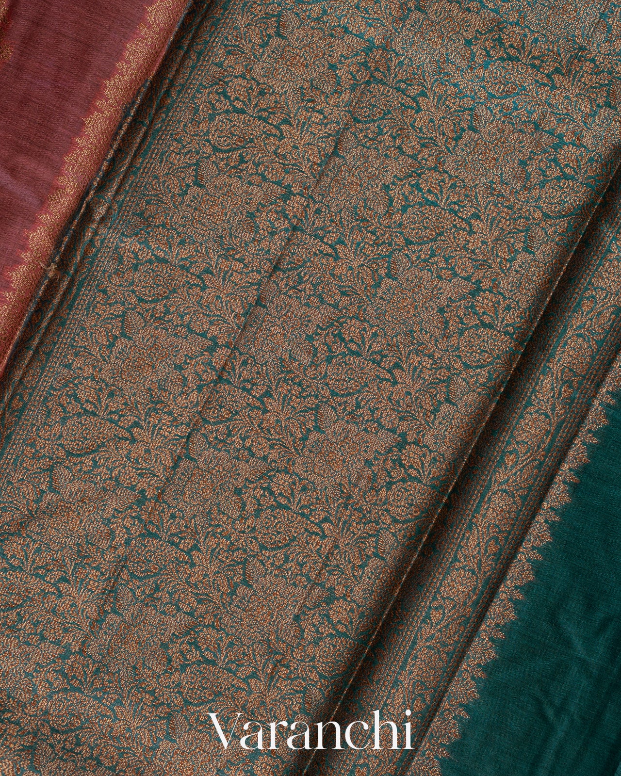 Dusty Rose Pure Tussar Silk Saree