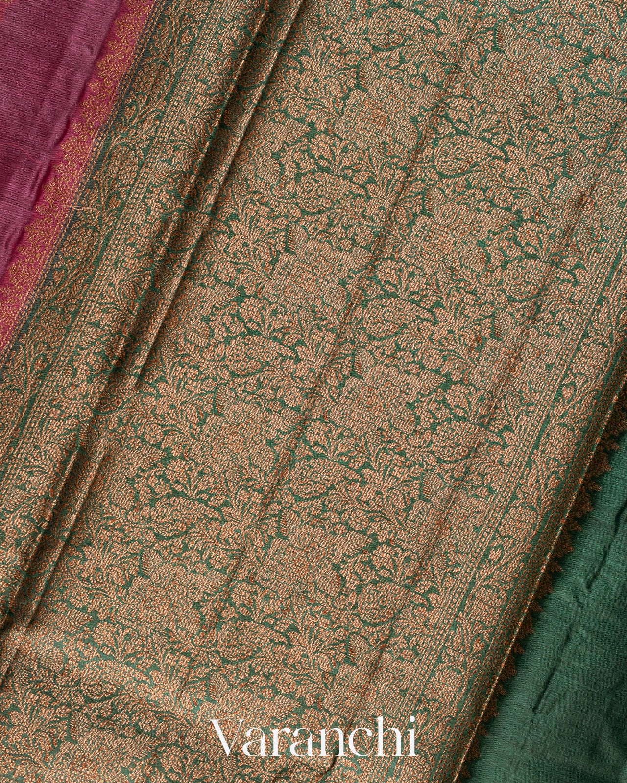 Rose Pink Pure Tussar Silk Saree