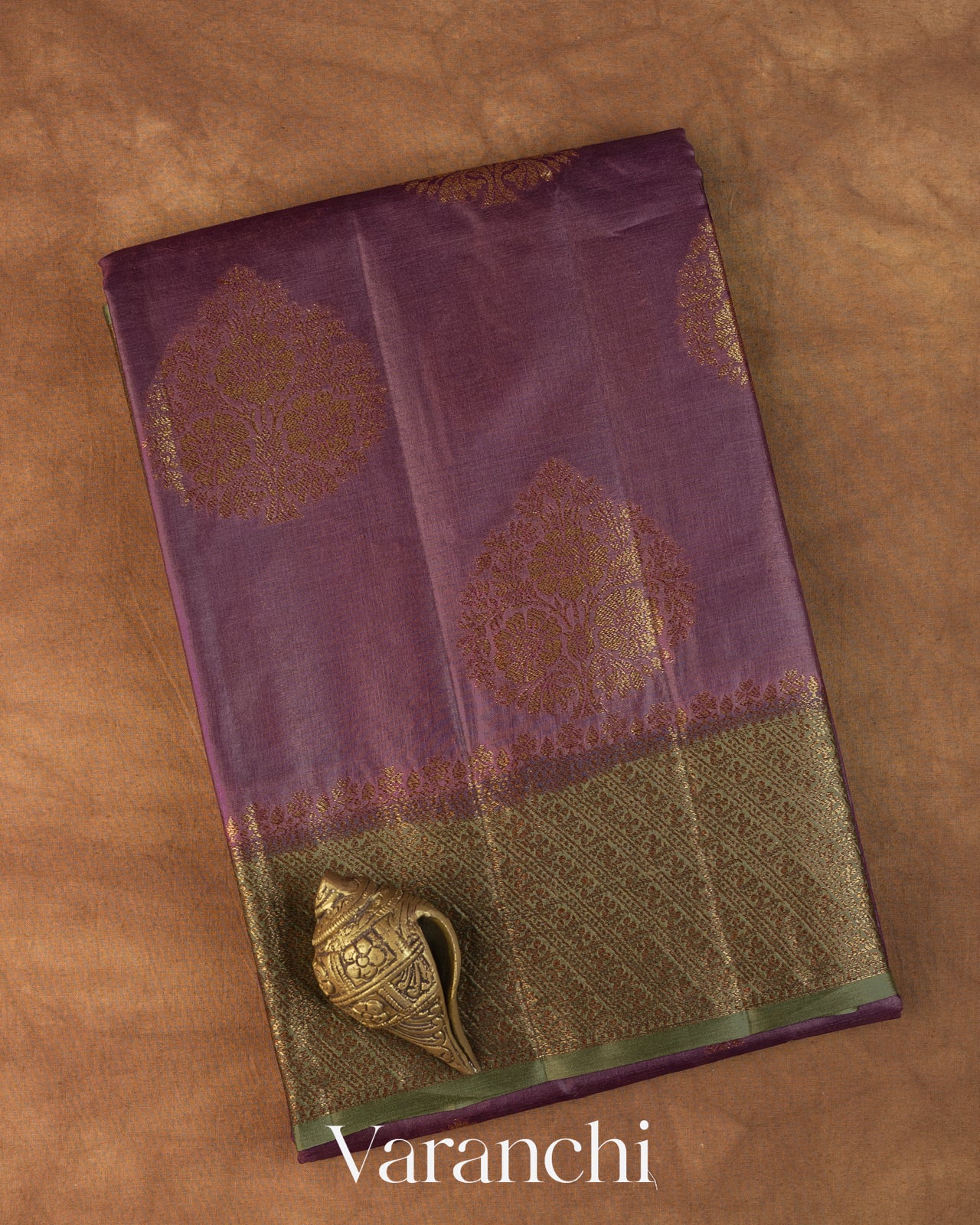 Mauve Pure Tussar Silk Saree