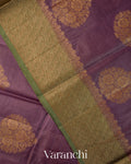 Mauve Pure Tussar Silk Saree