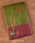 Olive Green Pure Tussar Silk Saree