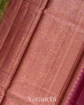 Olive Green Pure Tussar Silk Saree