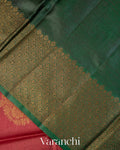 Ruby Red Pure Tussar Silk Saree