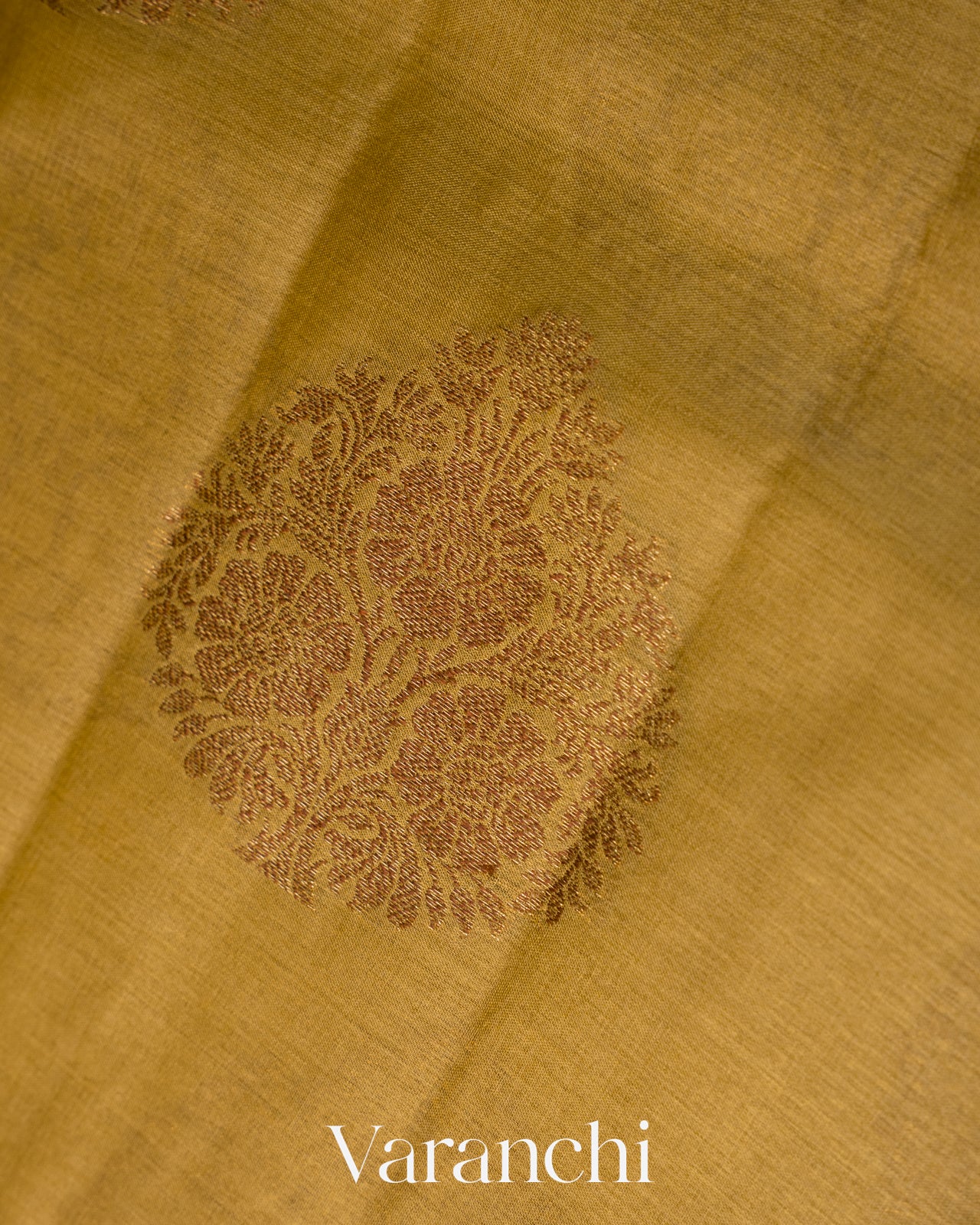 Mustard Yellow Pure Tussar Silk Handloom Saree