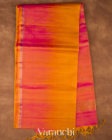 Turmeric OrangeOmbre- Dyed Pure Soft Silk Handloom Saree