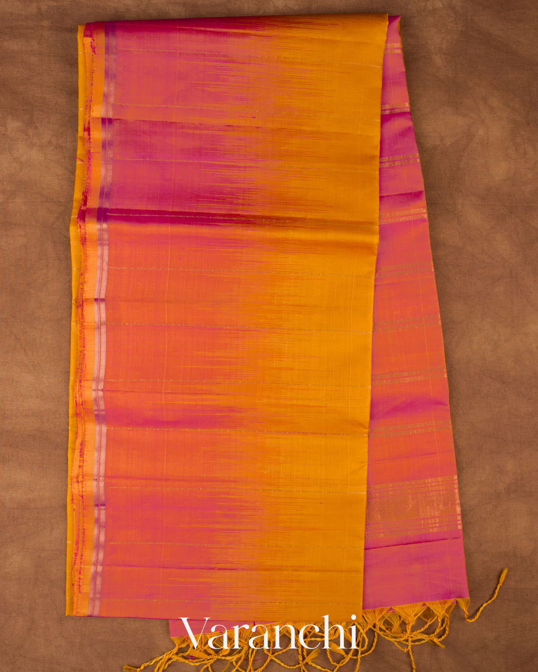Turmeric Orange Pure Soft Silk Handloom Saree