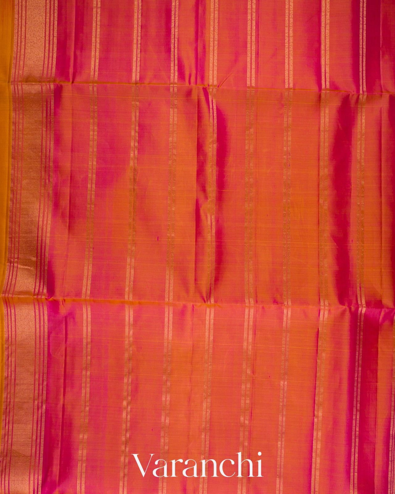 Turmeric OrangeOmbre- Dyed Pure Soft Silk Handloom Saree