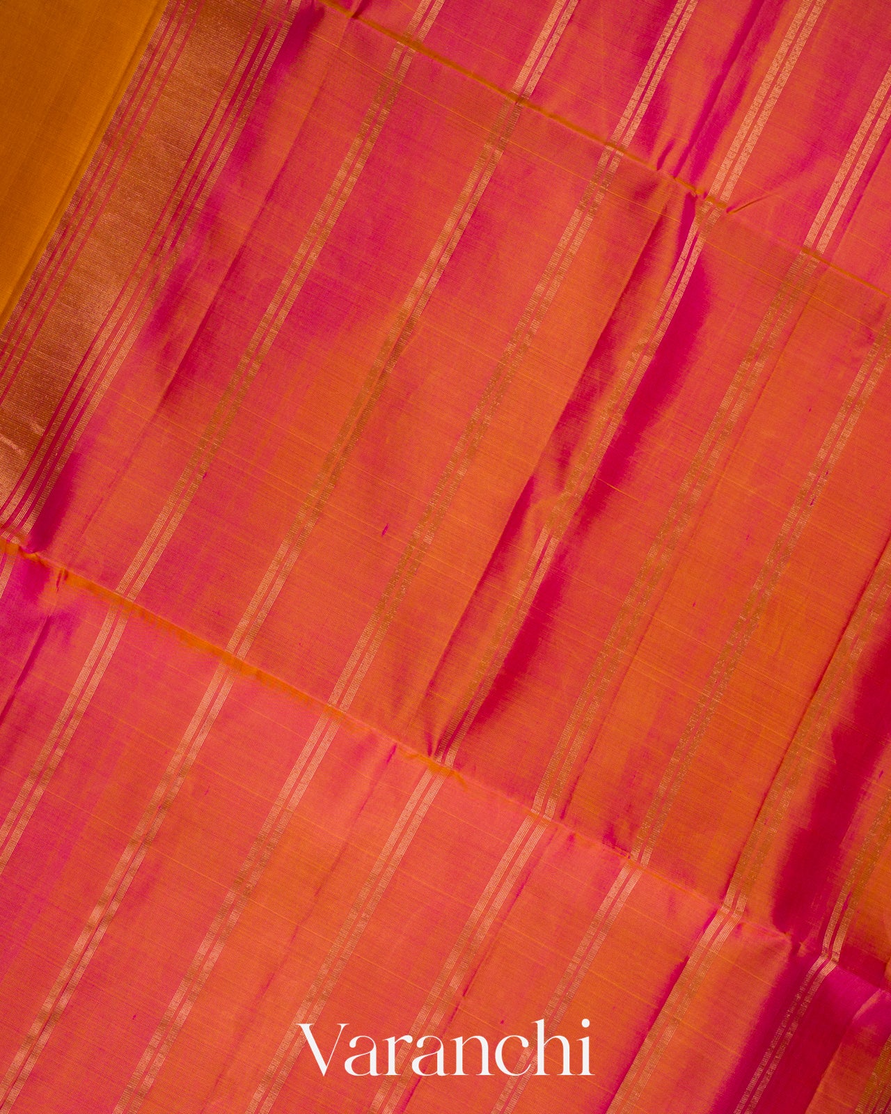 Turmeric OrangeOmbre- Dyed Pure Soft Silk Handloom Saree