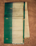 Bottle Green Pure Soft Silk Handloom Saree