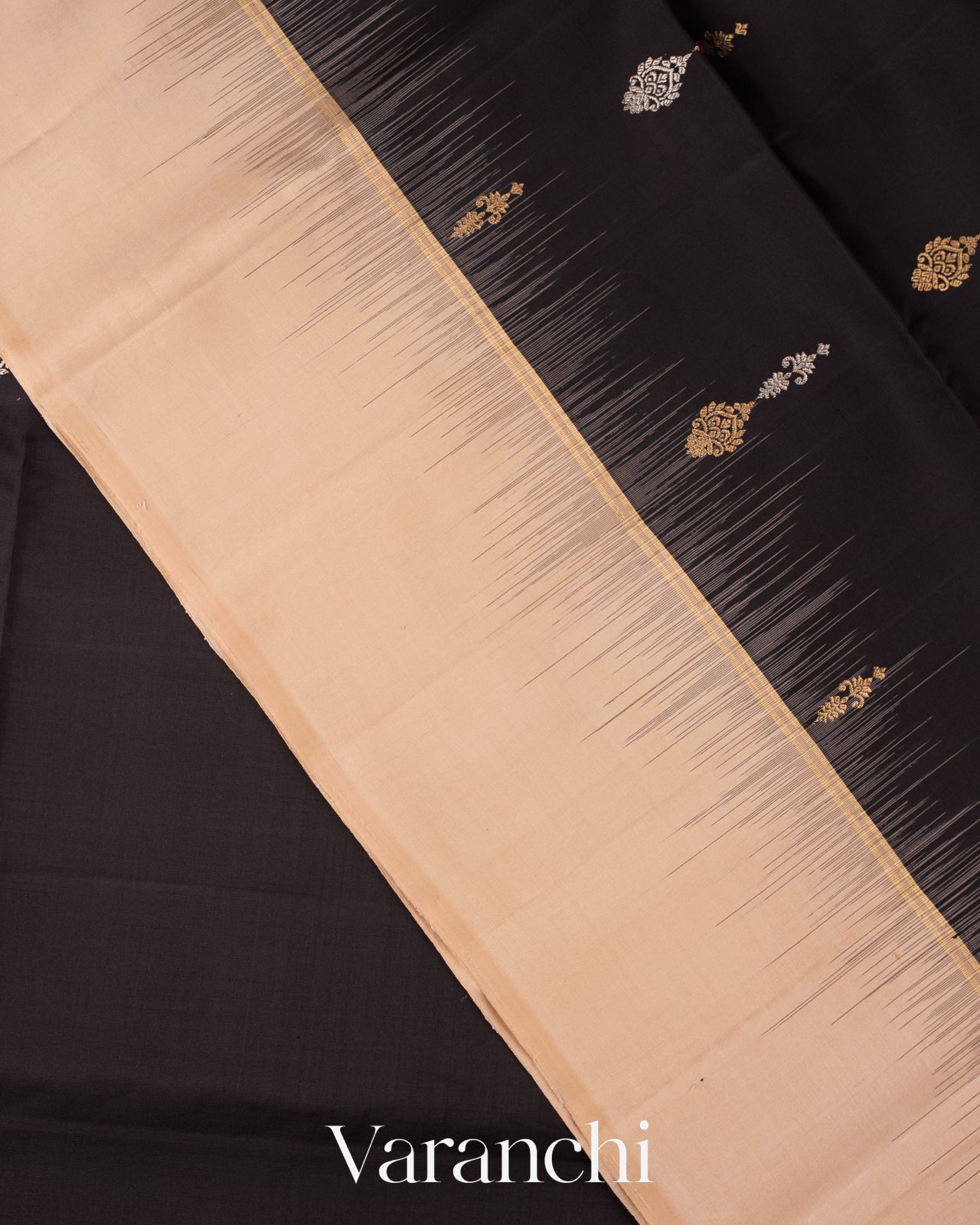 Black Pure Soft Silk Handloom Saree
