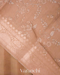 Beige Kalamkari Printed Pure Kora Silk Saree