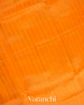 Turmeric Orange Striped Pure Katan Silk Handloom Saree