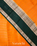 Turmeric Orange Striped Pure Katan Silk Handloom Saree