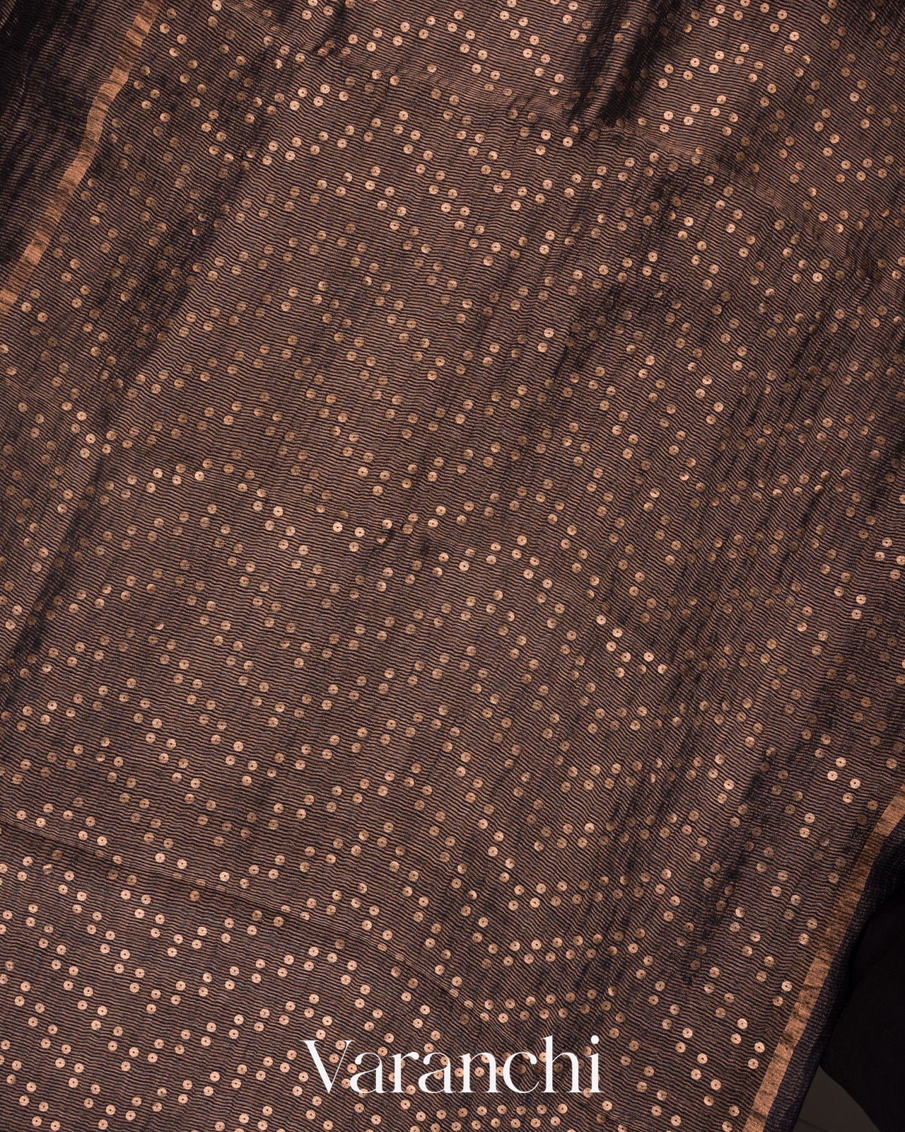 Black with Sequin Embroidery Pure Muslin Silk Handloom Saree