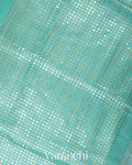 Sea Green Sequin Border Pure Muslin Silk Handloom Saree
