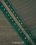 Bottle Green with Sequin Embroidery Pure Muslin Silk Handloom Saree