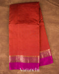 Red Checkered Pure Katan Silk Handloom Saree