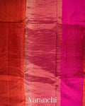 Red Checkered Pure Katan Silk Handloom Saree