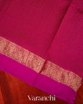 Red Checkered Pure Katan Silk Handloom Saree
