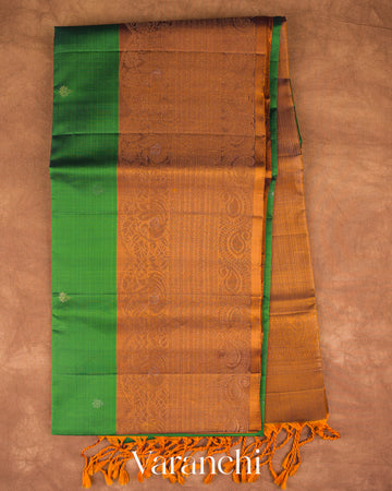 Bottle Green Pure Soft Silk Handloom Saree