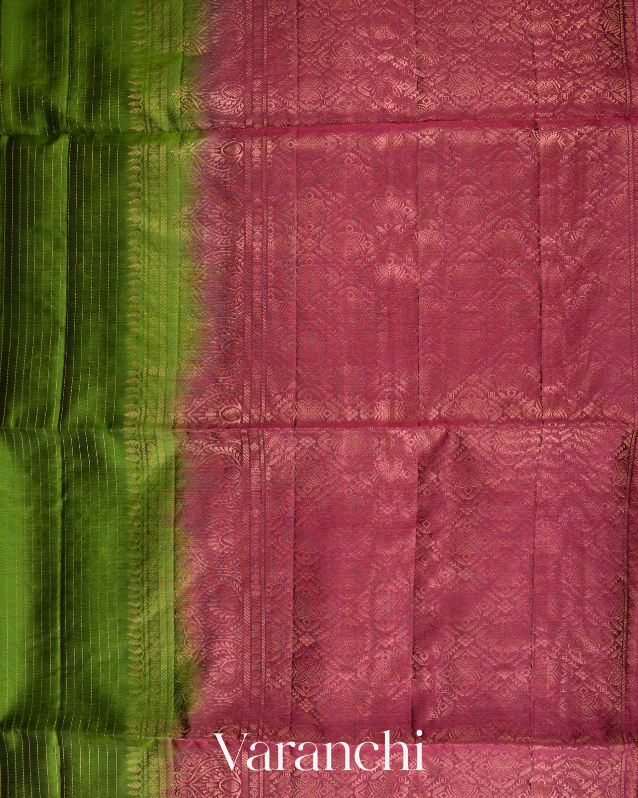 Parrot Green Pure Soft Silk Handloom Saree