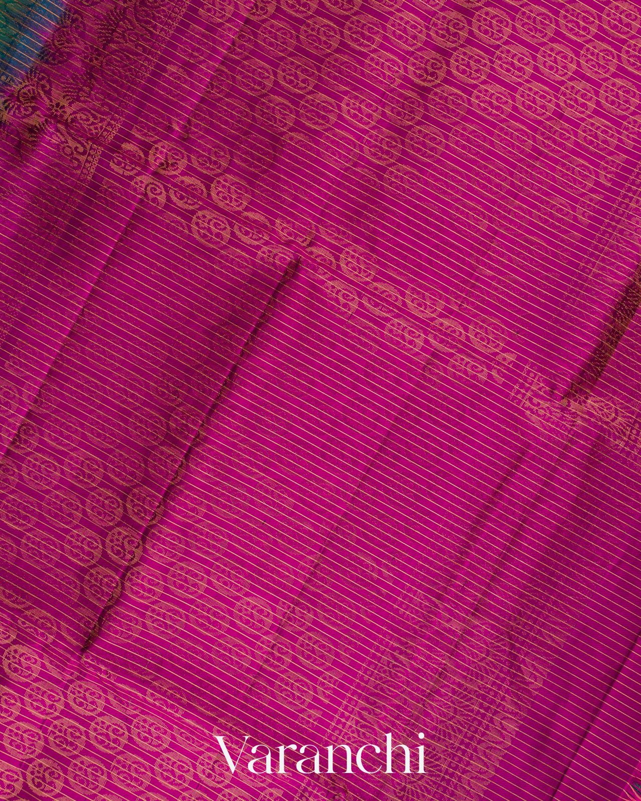 Teal Green Checkered Pure Soft Silk Handloom Saree