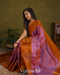 Lilac Pure Soft Silk Handloom Saree